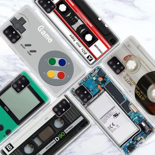 Capa For Samsung Galaxy A51 A71 A21s M51 M30s A41 Phone Case A31 A91 A11 M31 A12 A02s Coque Retro Vintage Camera Cassette Music