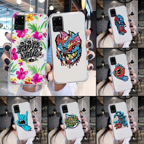 Santa Cruz Skateboards Phone Case For Samsung Galaxy Note 4 8 9 10 20 S8 S9 S10 S10E S20 Plus UITRA Ultra transparent luxury