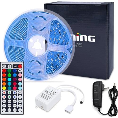 5m 1 set 150leds/roll with IR remote and power 2A Strip 5050 IP20 RGB Strip LED Light Flexible Strip DC 12V