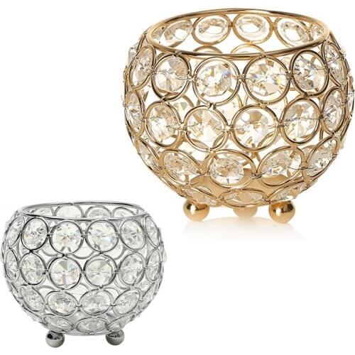 Crystal Tea Light Candle Holders/Candle Shade for Wedding Coffee Table Decorative Centerpiece Holiday Decoration 10cm Diameter