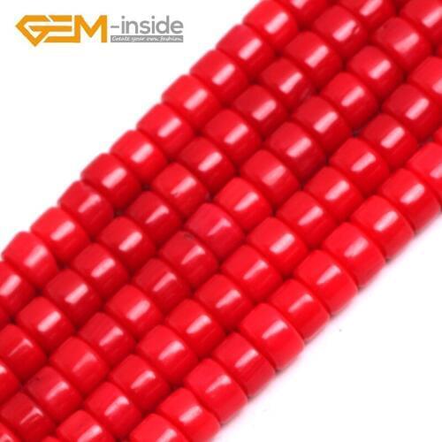 GEM-inside 4X6MM Rondelle Shape Red Coral Beads Stone Beads Loose Bead For Jewelry Making Strand 15 inches wholesale