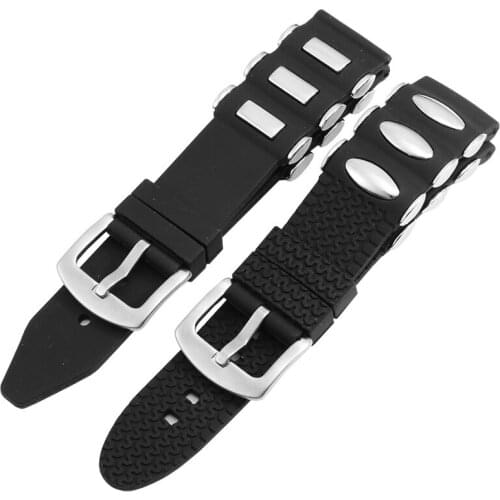 CICIDD Metal Silicone Watchband 20 22 24 26mm Bracelet With Pin Buckle For Tissot Diesel Black Watch Chain