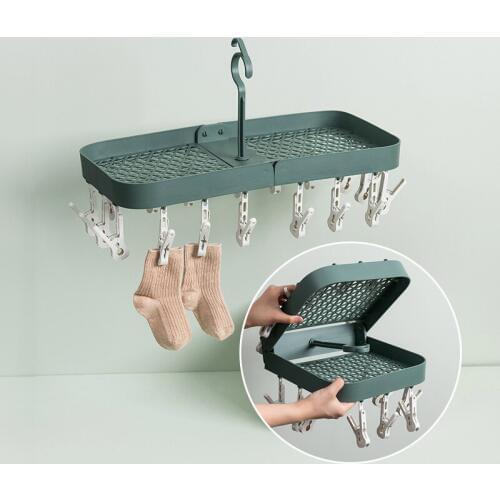 Multifunctional Hanger Drying Rack Storage Folding Clothing Racks Dormitory Balcony Home Storage Shoe Sock Inner Clothes Hangers