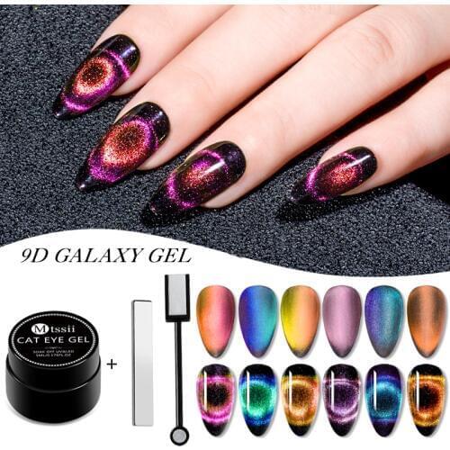 Mtssii 5ml 9D Galaxy Cat Eyes Led Gel Nail Polish Chameleon Magnetic UV Nail Varnish Nail Art Shiny Gel Need Black Base Coat