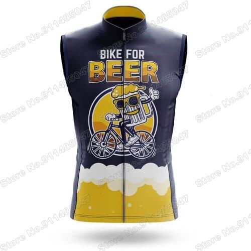 2021 Bike For Beer - Mens Sleeveless Cycling Jerseys Quick Dry Cycling Vest Undershirt MTB Road Bike Gilet Ciclismo Ropa