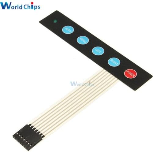 Brand New LED 1x5 Matrix Array 5 Key Membrane Switch Keypad Keyboard Menu Auto 1*5 Keys For Arduino