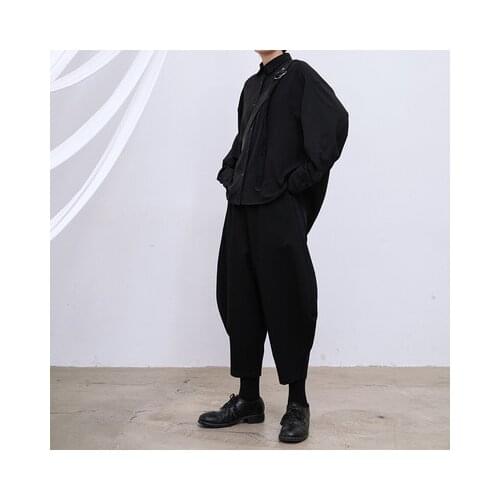Autumn new style small design dark front short back long shirt