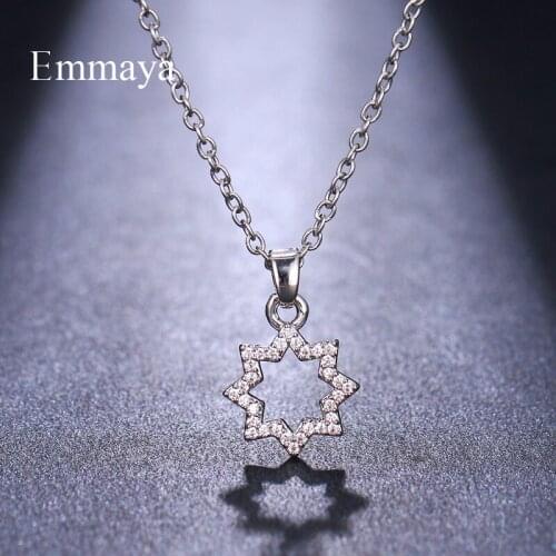 Emmaya Simplicity Octagon-shape Star Silver Plated With AAA Cubic Zircon Necklaces & Pendants For Women Fashion Jewelry