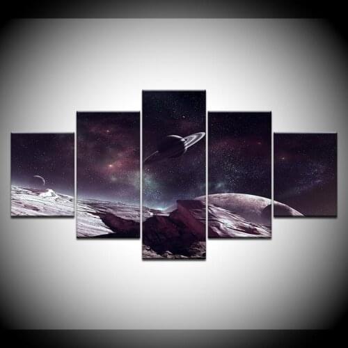 5 Pieces Cosmic Planets Abstract Posters HD Prints Outer Space Pictures Home Decor Modular Canvas Paintings Wall Art