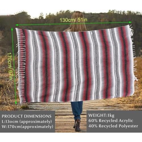 Portable Blanket Yoga Meditation Mat AuthenticTassel Style Blanket Outdoor Throw Mat for Beach Picnic Camping Hiking