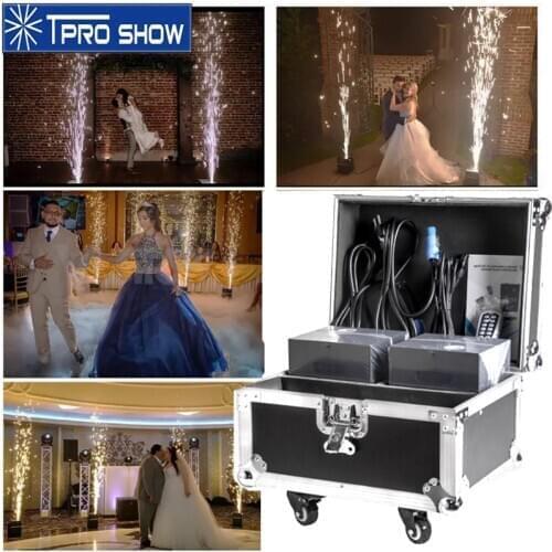 400W Cold Spark Machine Remote Sparkular Wedding Sparklers With Flight Case Powder Kits For Stage Club Light Show Dmx512 Control