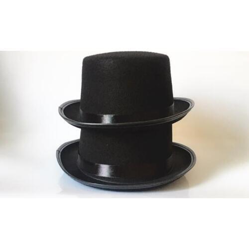Magician Hats Funny Black satin Felt Kids Top Hat Party Dress Up Costumes Lincolns Cap For Children gentleman gift