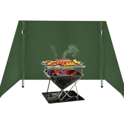 Foldable Camping Wind Shield Outdoor Cloth Stove Gas Burner Oxford Cooking Barbecue Campfire Protector Picnic Grills Windscreen