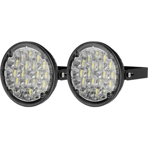 2019 New LED Round Car Driving Daytime Running Light 2X 12V 18 DRL Fog Lamp Bright White