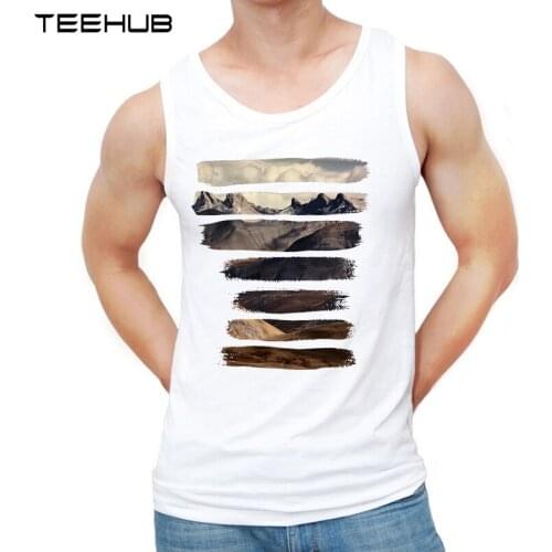 TEEHUB 2019 Fashion grunge landscape Design Men Tank Tops Funny O-Neck Vest Sleeveless Casual Men Tee