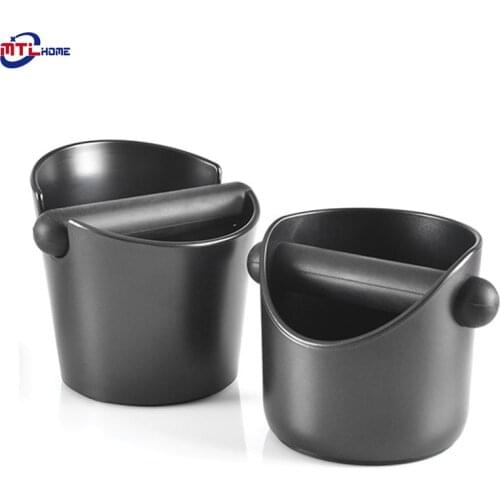 Espresso Knock Box Shock-absorbent Anti slip Coffee Grind Dump Bin Waste Bin with Detachable Knock Bar for Barista