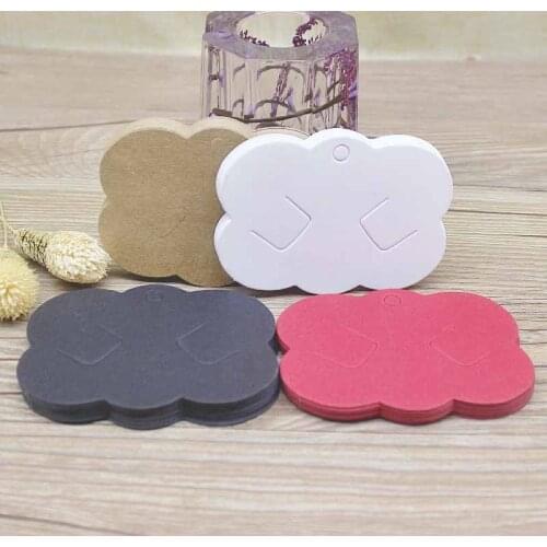 Cloud-shaped hairpins 50pcs kraft /white/red/black paper hair clip Display Cards 6.5*9cm hair claw jewelry hair accessories card