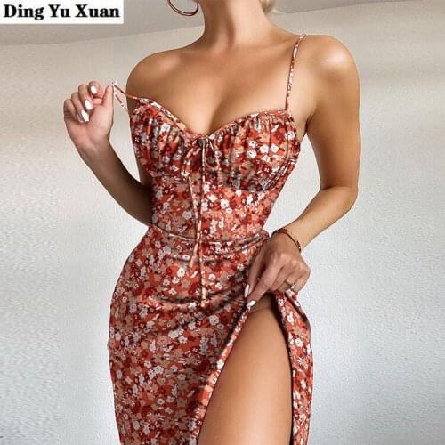 Boho Style Short Sleeve Floral Print Suspender Party Dress Sexy Split Beach Club Wear Dresses Elegant Off Shoulder Long Vestidos