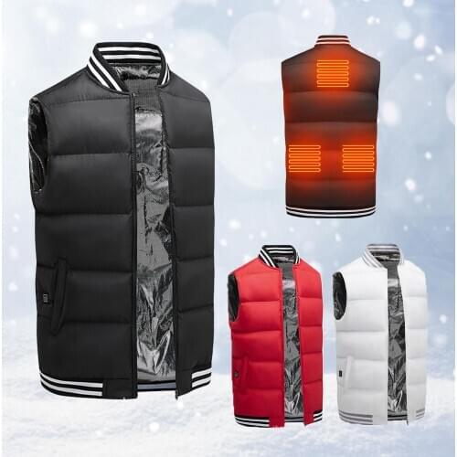 3 Gears Heated Vest Jacket USB Men Winter Electrical Heated Sleevless Jacket Outdoor Fishing Hunting Waistcoat Hiking Vest S-4XL