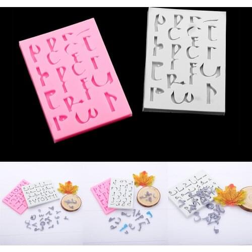 1PCS Arabic Letters Silicone Mold Fondant Silicone Epoxy Resin Casting Molds For DIY Crafts Cake Decorating Tools Accessoires