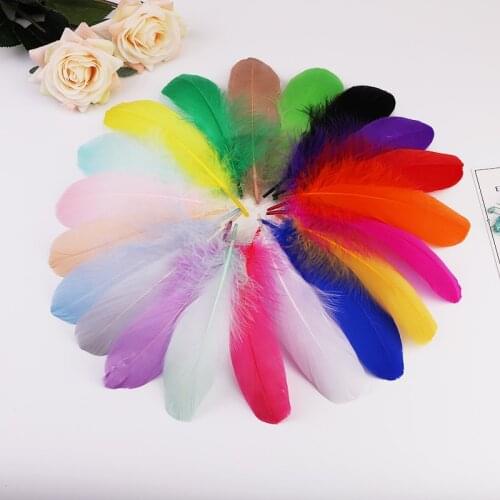 50Pcs Color Goose feathers 12-18cm Natural Swan Crafts Plumes for jewelry party accessories Decoration
