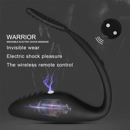 Electric Shock Anal Vibrator For Man Prostate Massager Wireless Remote Vibrator Butt Plug Delay Ejaculation Ring Adult Sex Toys
