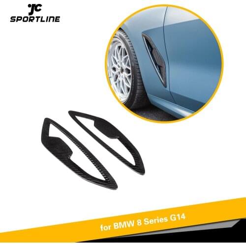 Car Front Side Air Vent Cover Trim For BMW 8 Series G14 2 Door 2020 2021 Car Air Intake Fender Vents Cover Trim Dry Carbon