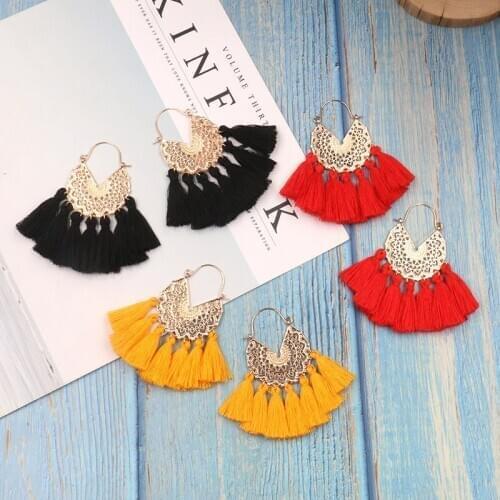 Bohemia Summer Tassel Fringe Ladies Earrings 2020 Geometric Alloy Statement Earring Jewelry Gift Orecchini Pendientes Mujer