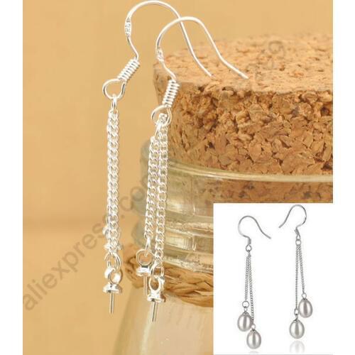 Handle Fast Shipping 100PCS Lot 925 Sterling Silver Jewelry Findings Double ROLO Chain 925 Sterling Silver Earring Hooks Earwire