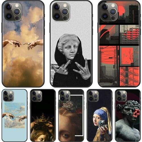 Aesthetic Art Coque Phone Fundas For iPhone 12 11 Pro Max XR XS X 7 8 Plus SE Cover Case Capa Guscio Shell