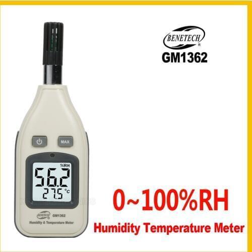 Humidity Temperature Meter Digital LCD Display Thermo-Hygrometer W /LCD Backlilght & Data Hold GM1362-BENETECH