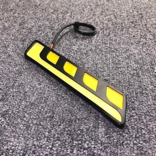 JEAZEA New 2 Pcs/Lot DC 12V COB LED DRL Waterproof White Yellow Daytime Running Lights with Turn Signal Light For Most Cars