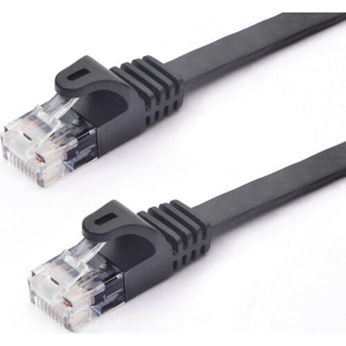 New 0.5m 1m 2m 3m 5m CAT5e Cabo Flat CAT 5e UTP Ethernet Network Cable RJ45 Patch LAN Cord Black Color