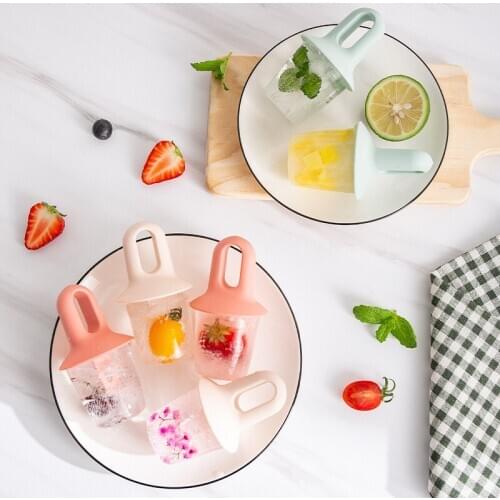 Mini Homemade Food Grade Silicone Ice Cream Makers DIY Ice Cream Mold with 1PCS Popsicle Sticks Ice lolly Moulds Baking Tools