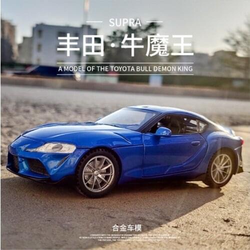 1: 32 Toyota Ox Demon King Alloy Car Model Cool Run Sound And Light Return Force Children Toy Boy Birthday Gift Blue