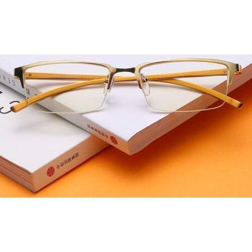 Fashion Men Anti Blue Light Glasses Frame Women Clear Optical Eyewear Frameless Eyeglasses Alloy Myopia Prescription Spectacles