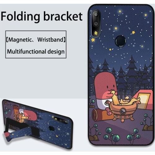 Wrist Strap Soft Silicone Case For Asus Zenfone Max Pro M2 ZB631KL ZB633KL Luxury bracket Cover For Asus 5Z ZE620KL ZS620KL