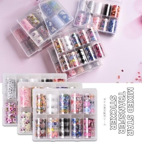 Nail Sticker Star Sky Transfer Paper Flower Series Theme 2021 New Multi-print Series Manicure Decoration Nail Decals Designer