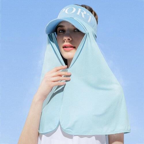 New Womens Sun Hat Wide Brim Face Neck Protection Lengthen Shawl Waterproof UPF 50 Bucket Cap Outdoor Sport Beach Hat Quick Dry