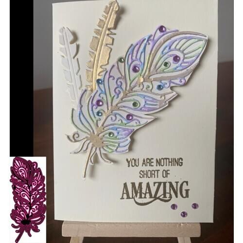 New DIY Feather Metal cutting Die scrapbook Flower album Die template Technology for embossing process Die and Mould