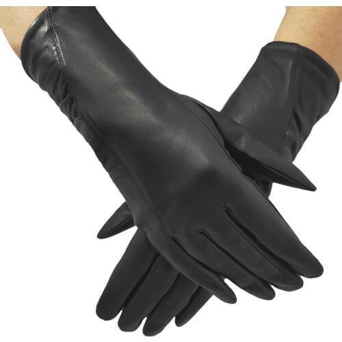 New Womens Gloves High Quality Elegant Genuine Leather Winter Warm Fluff Woman Soft Female Fur Lining High-quality Mittens