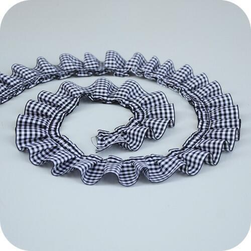 Pleated Tulle Lace Fabric 4cm Plaid Black White Lace Trim Guipure Craft Supplies Laces Sewing Trimmings And Embellishments LX21