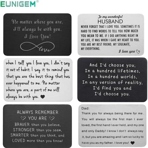 Gift Wallet Insert Card for Men Husband From Wife Girlfriend Boyfriend Birthday Valentines Day Gifts for Him for Boss Dad Son