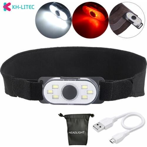 Portable Mini 6*COB LED Cap Hat Light Headlamp USB Rechargeable Camping Head Lamp Fishing Headlight Flashlight Headlamp Torch