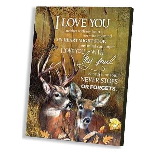 Animal Deer Room Poster I love You Motivation Canvas Painting Nordic Wall Art Decor Print Home Picture For Lovers Living Room