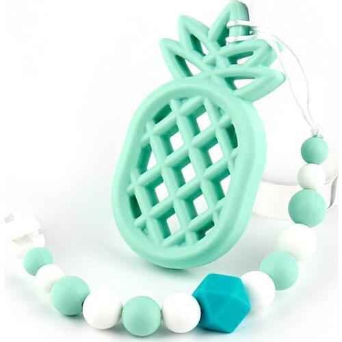 TYRY.HU Pineapple Silicone Teether Chain Bpa Free Baby Teether Nursing Silicone Food Grade Silicone Teething Toys Newborn Gift