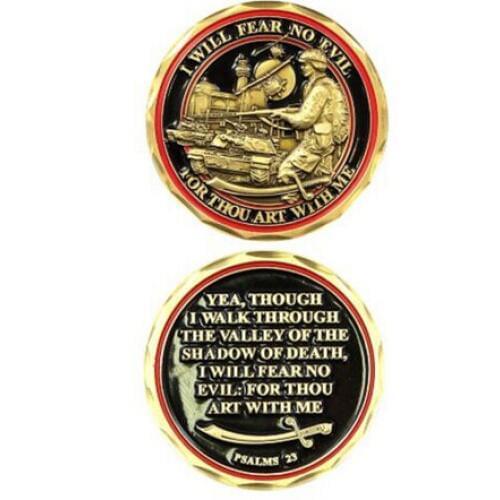 Psalms Will Fear No Evil Challenge Coin low price custom zinc alloy coins hot sales both sides 3d coins