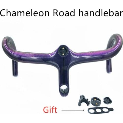 Chameleon Road handlebar cycling bicycle bars full carbon integrated bars 40 42cm inner routing with garmin holder