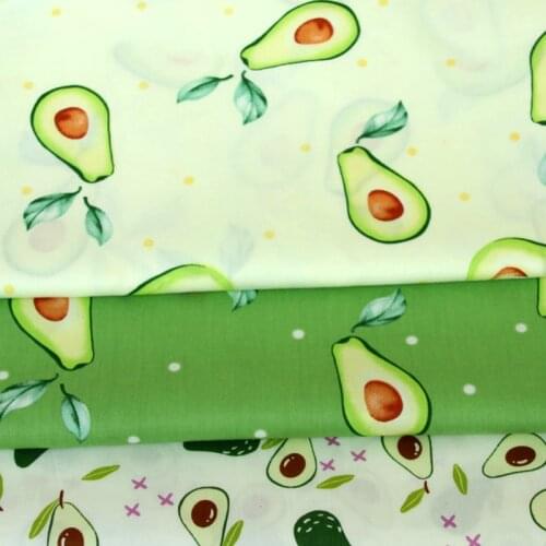 Avocado Prints Fabric Kids Cotton Twill Patchwork Cloth DIY Sewing Quilting Fat Quarters Material For Baby&Child