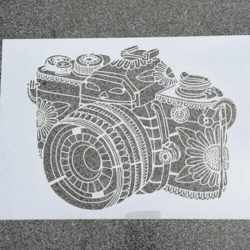 1pc Size A4 A3 A2 Camera DIY Layering Mandala Stencils Wall Painting Scrapbook Coloring Embossing Album Decorative Template